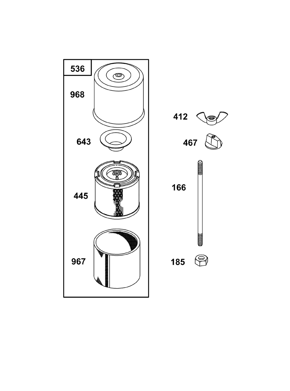 Air Cleaner Group Diagram and Parts List for 243431-3135-08  Briggs and Stratton Engine